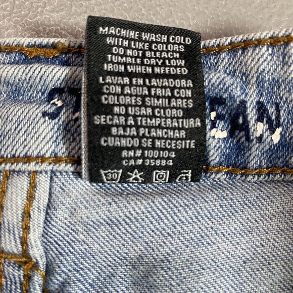 S.O.N.G. STREET Denim Jeans Wide Leg Button Fly Distressed Ripped Women 7 Blue - Picture 8 of 8